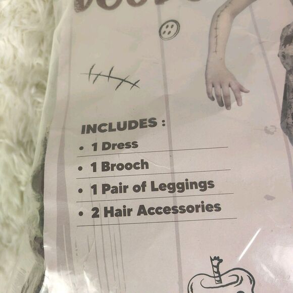 NEW Kids Spooky Voodoo Doll Dress Halloween Costume Creepy Sz S (5-7) - Picture 8 of 9